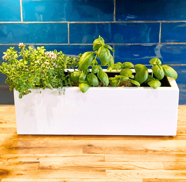 kitchen herb planter box made from quality wood painted in farrow and ball paint in colour white