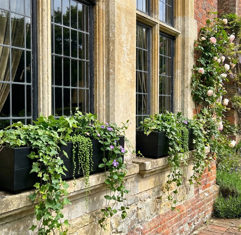 Window box flower planter made to size painted in colour bespoke size trough planter