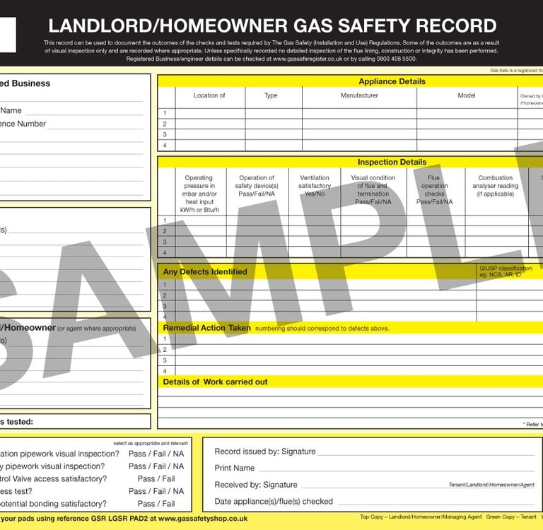 Gas safety certificate Bradford