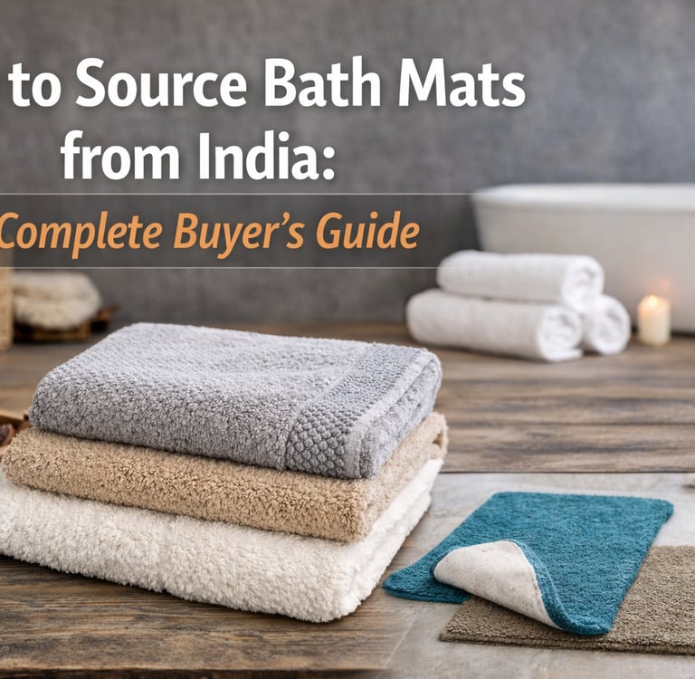 Premium Indian bath mats on modern bathroom floor