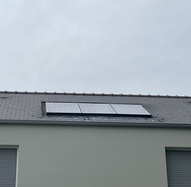 Panneaux solaires après nettoyage, surface propre et débarrassée de toute salissure et mousse.