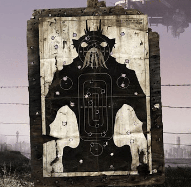 a man in a green jacket standing in front of a car