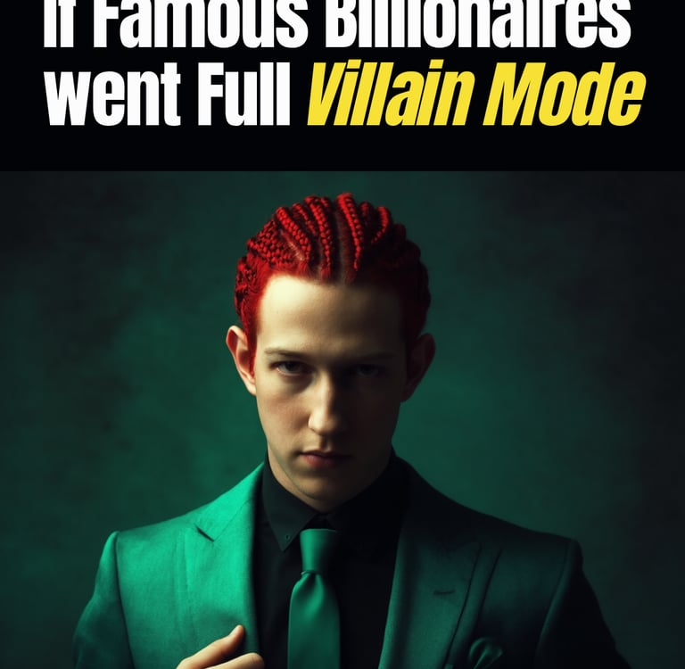 a man with red hair and a green suit