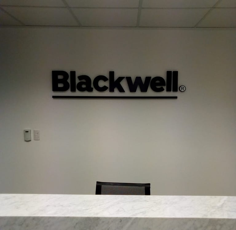 letras 3D para recepción de oficina moderna letreros 3D para recepción de empresa letras corpóreas