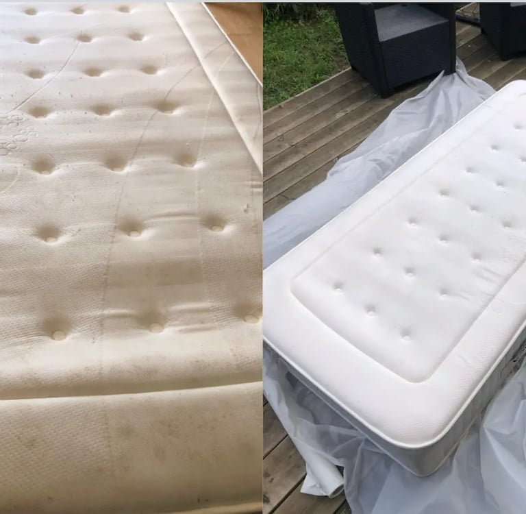 avant/après nettoyage matelas Nantes à domicile
