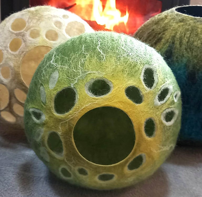 Photophores en laine feutrée