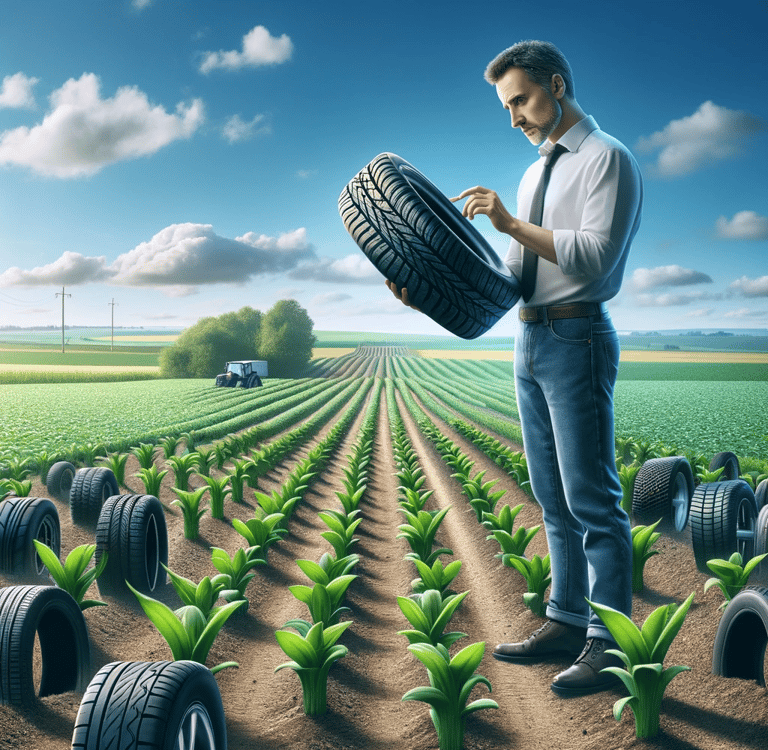 Persona eligiendo cual es el mejor neumático para su coche 