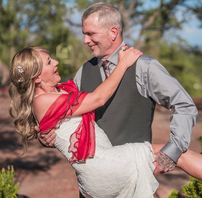 a man and woman are holding each other