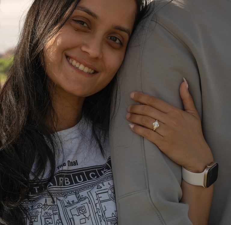 woman happy with the proposal