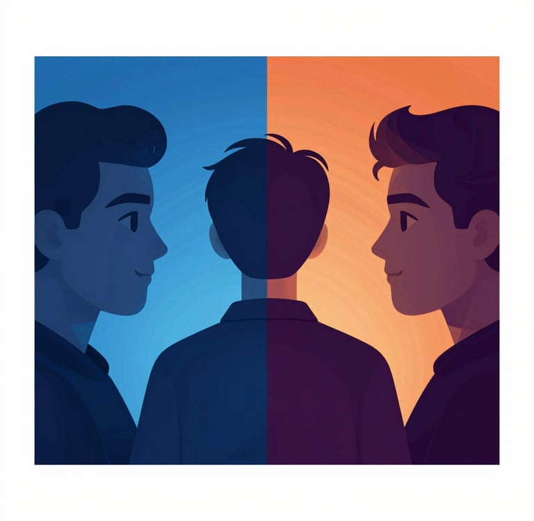 A person standing at a crossroads, looking thoughtful and contemplative.