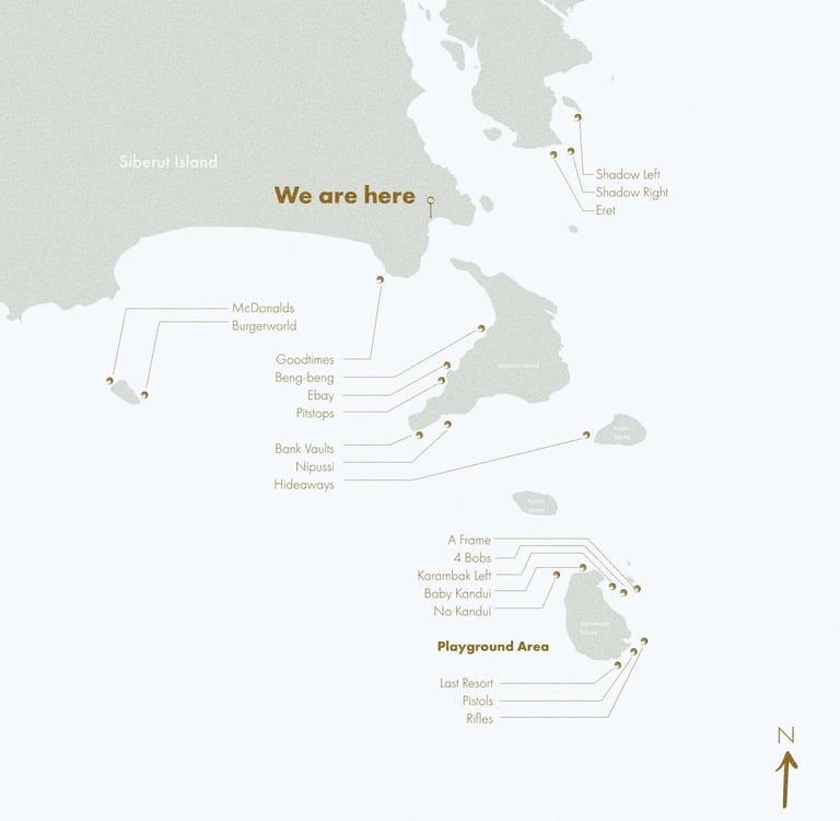 siberut surf maps around masokut and playground 