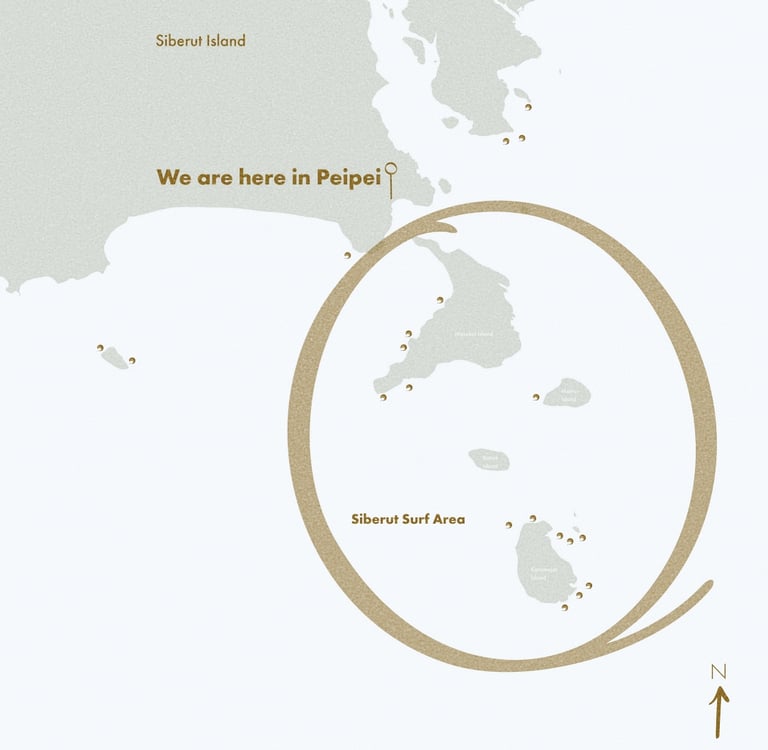 mentawai balcony location map in Peipei near masokut islands 