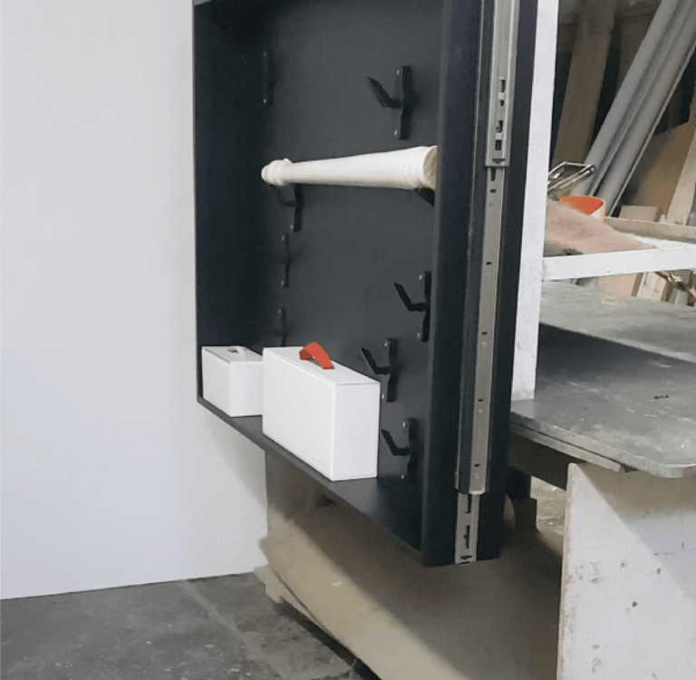 sistema descensor para estanterías