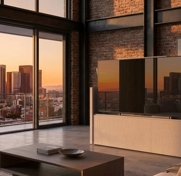 Mueble con sistema de elevacion incorporado para pantallas de tv grandes