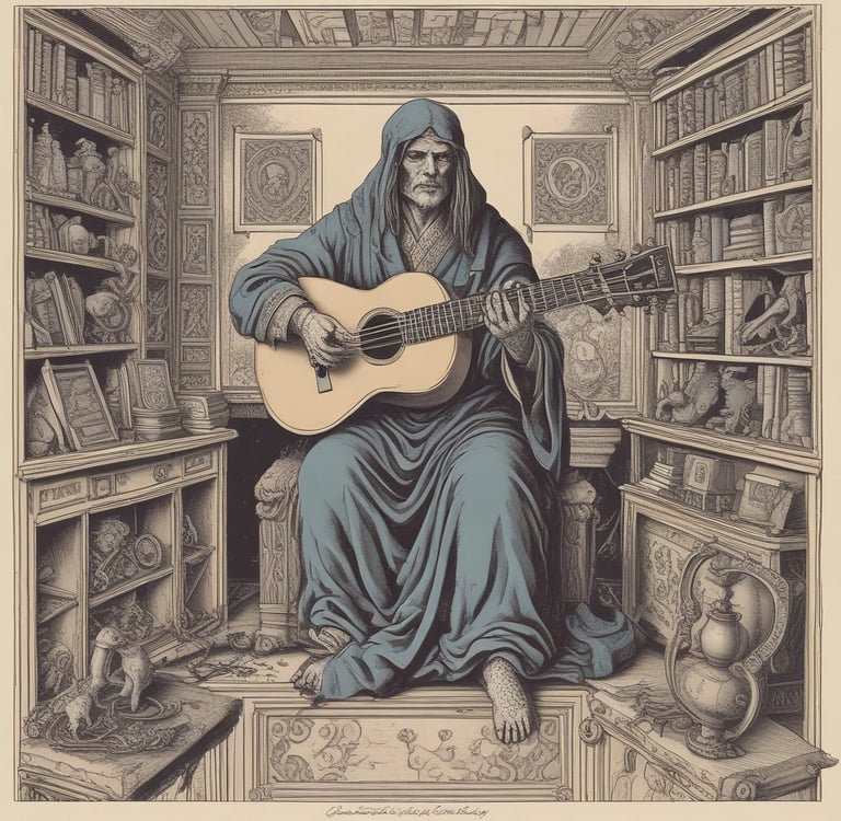 A group of musicians is gathered in formation, each wearing a matching maroon jacket. They are holding brass instruments, such as trumpets and French horns, with musical scores in front of them. The scene appears to be outdoors in a bright setting.