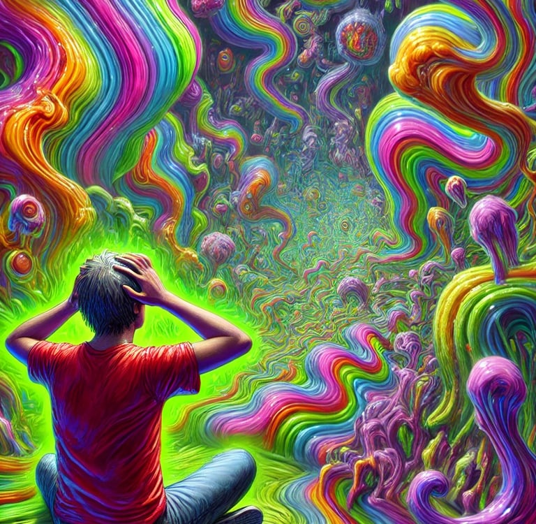 illustration AI D'un bad trip soft