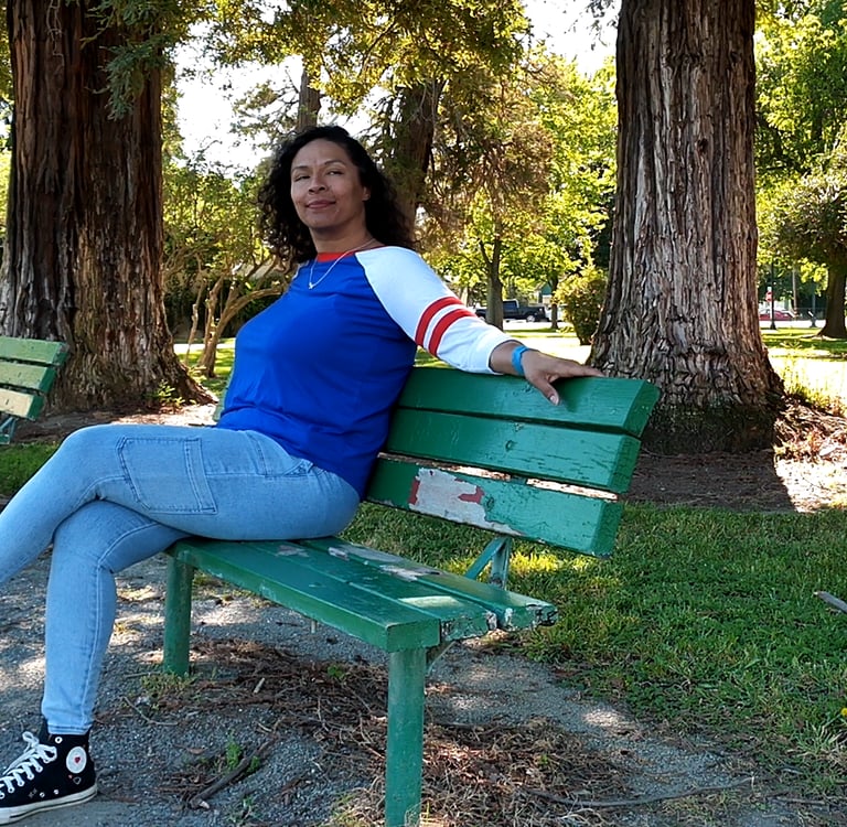 Lady On a Bench, Enjoying Nature