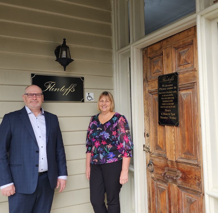 Andrew TD of TD Works with Jackie Palmer of Flintoffs