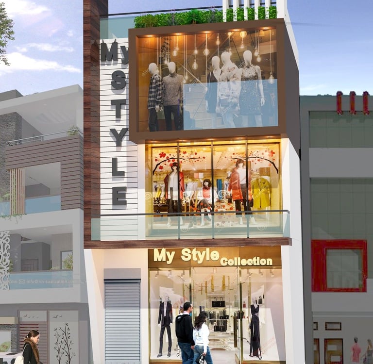 Beautiful Front Elevation with ACP Acrylic  Letters Signage 