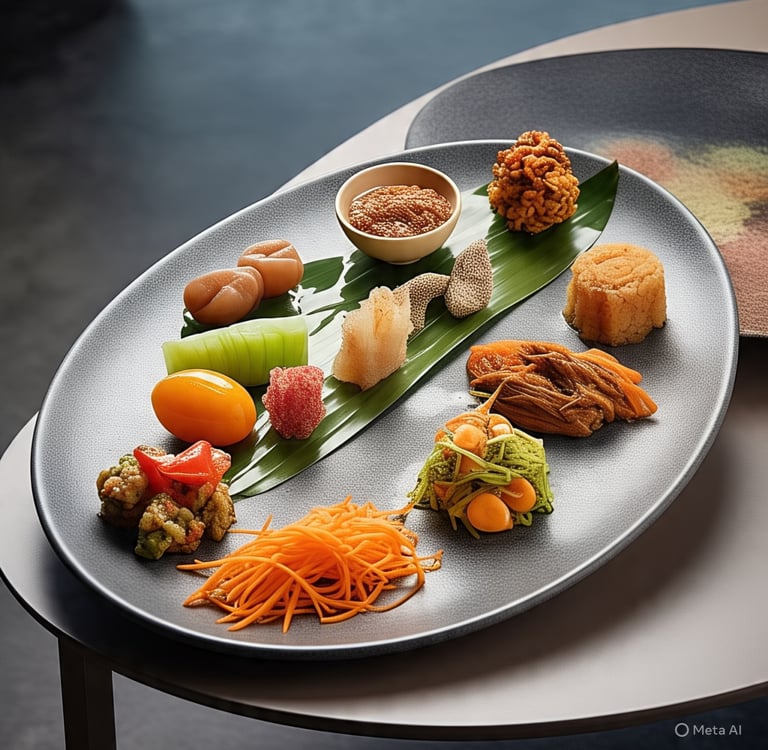 a plate with a variety of food items on it,article