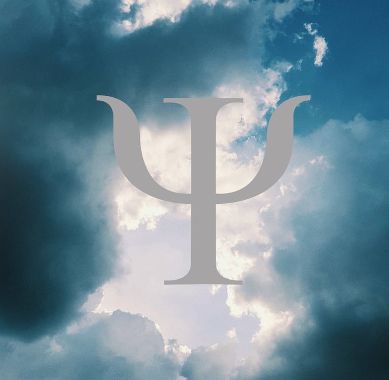 a large white letter p on a cloudy day