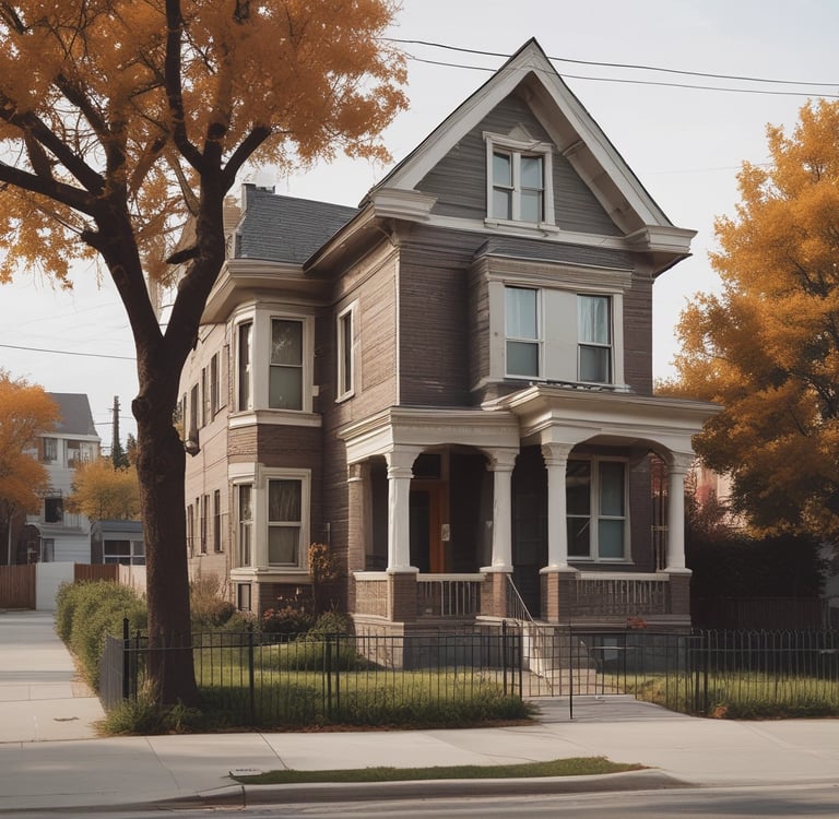 Houses and money represent a financial concept.