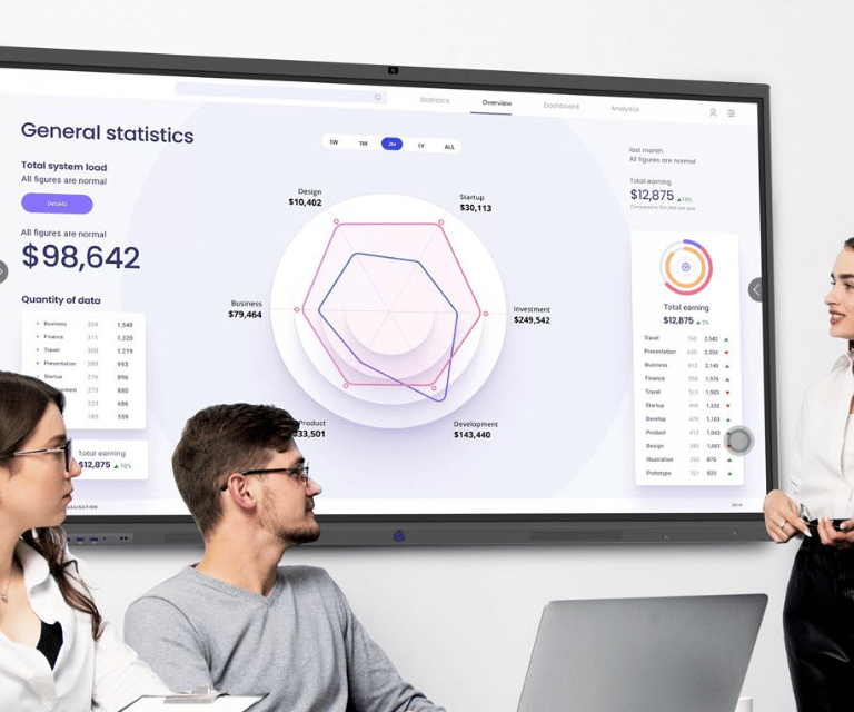 ClaraTech interactive 4K collaboration touch display with high-precision multi-touch sensors for pro