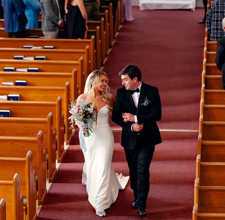 2nd Shooter point of view at church wedding