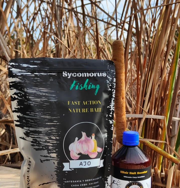 bolsa de boilies y booster de ajo 