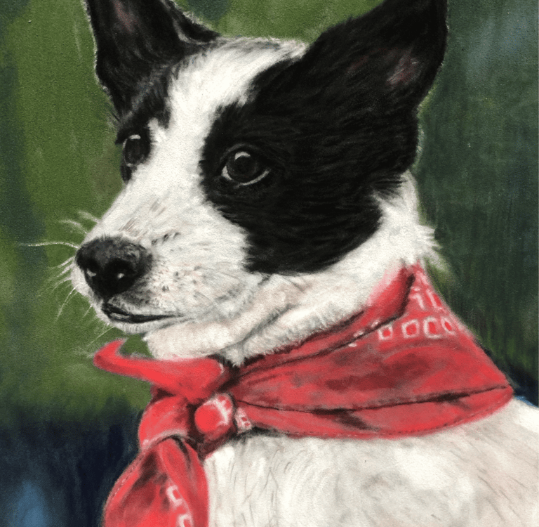 CBM Art Dog with red neck tie