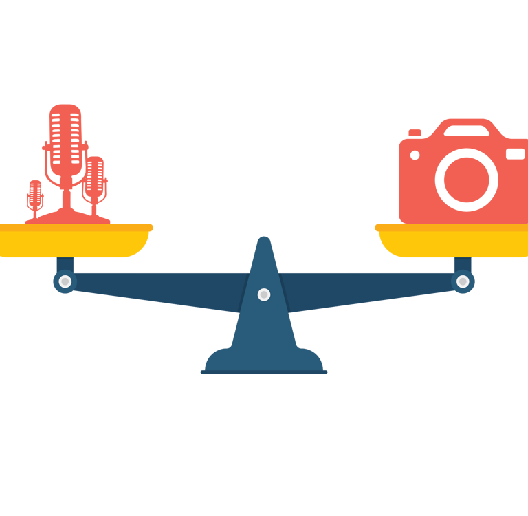 Illustration de audio vs vidéo.