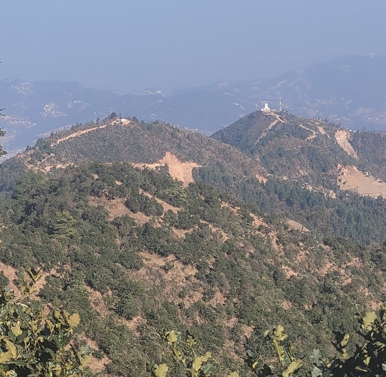 1 day hike, short hike, kathmandu, nepal, phulchoki, himalayas, temple, hindu, buddhist, prayer flag