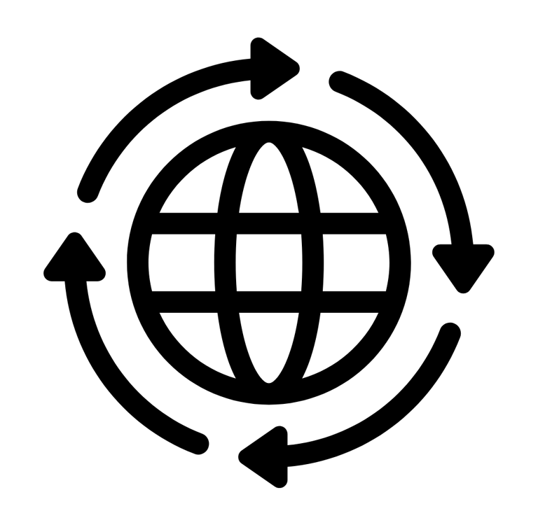 Globo com flechas girando, simbolizando ciclos naturais incontroláveis.