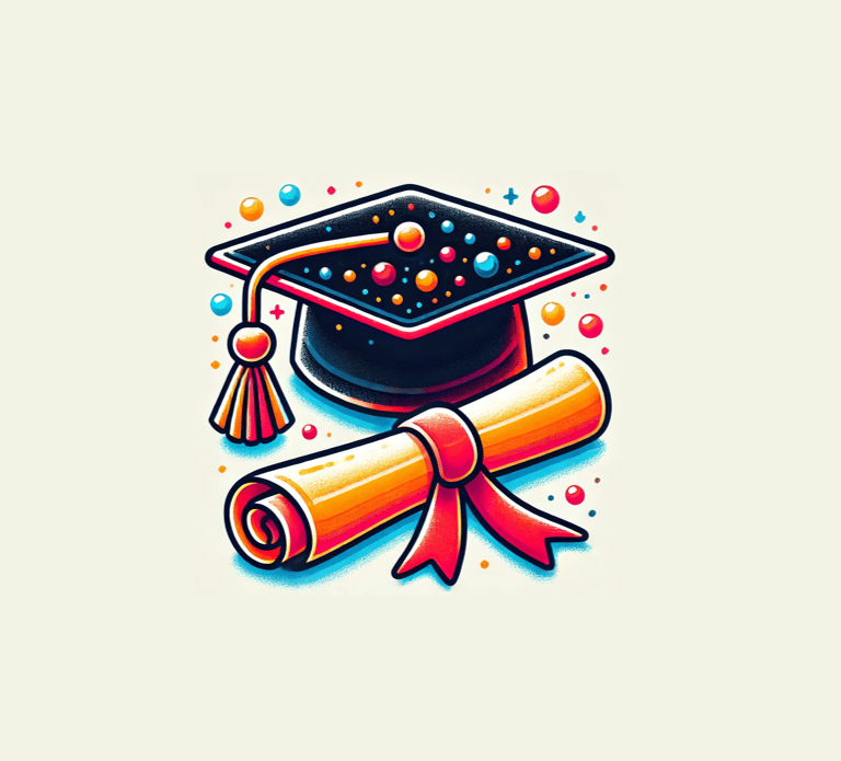 colorful graduation cap