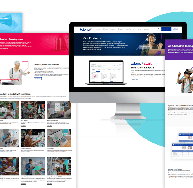 a variety of different types of website pages