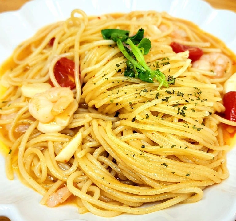 makaron z krewetkami przepis