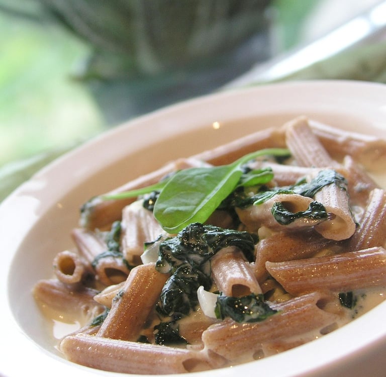 Makaron ze szpinakiem