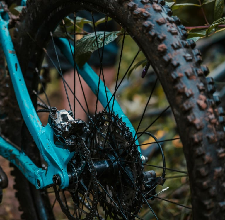 mountain bike with flat pedals