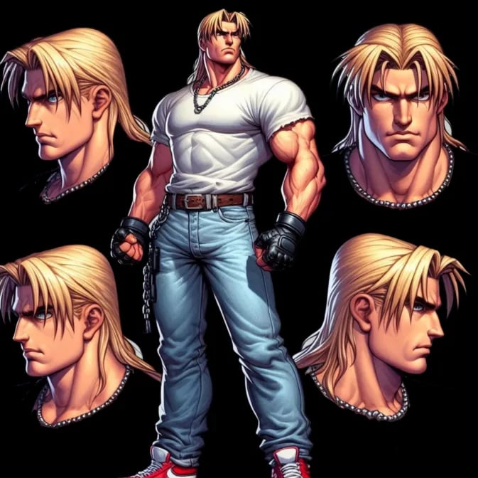 a male character art from an fighting game, beat 'em up art