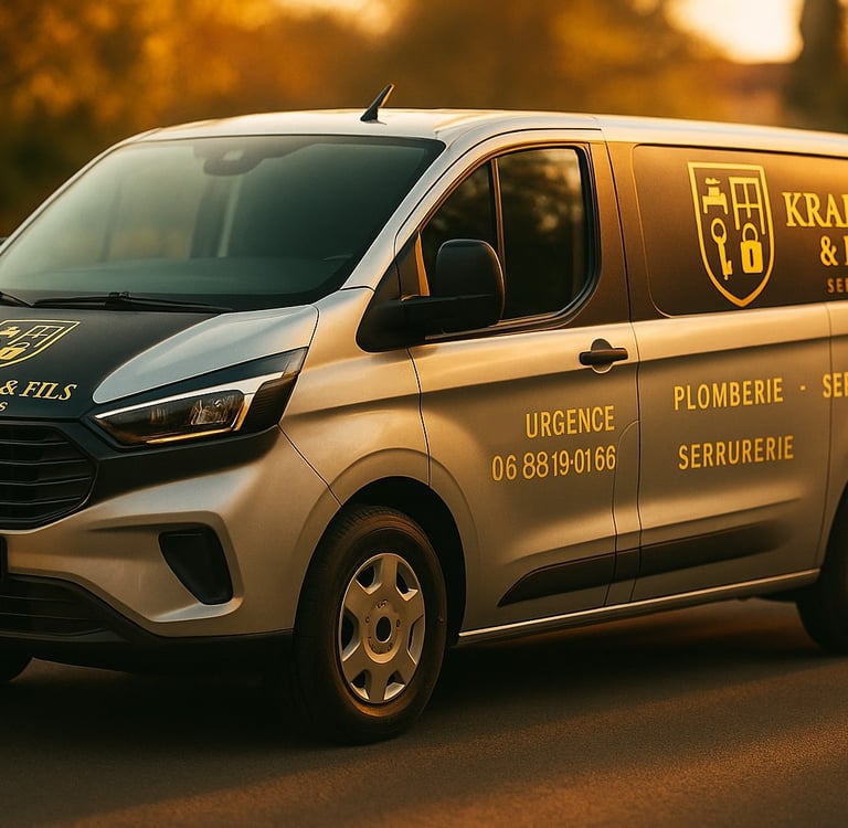 vehicule d'intervention d'urgence plomberie, vitrerie et serrurerie a strasbourg Kraemer & Fils Services