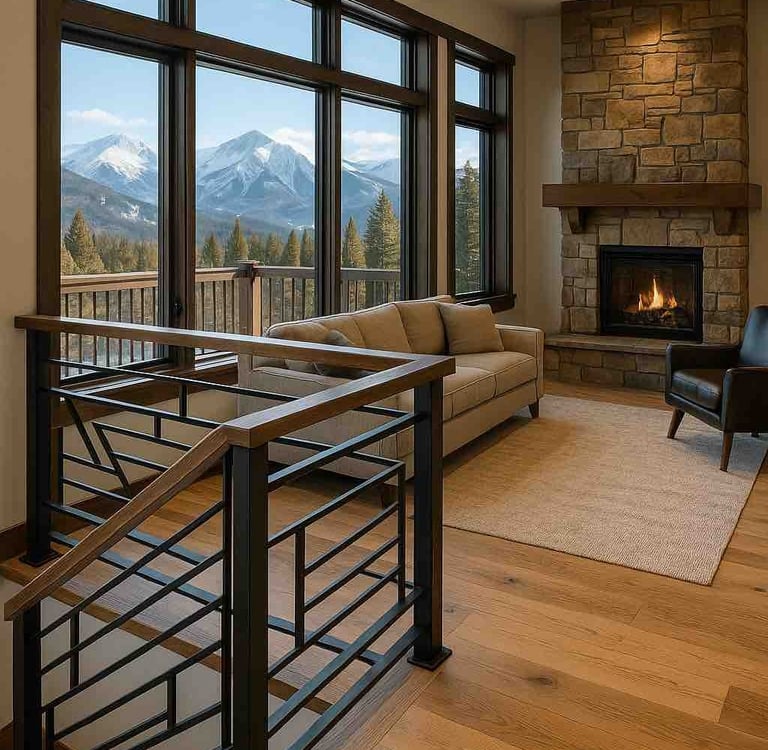 Custom Metal interior staircase railing