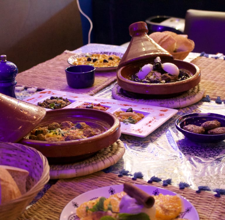Tajines marocains traditionnels faits maison au restaurant Majorelle à bordeaux.