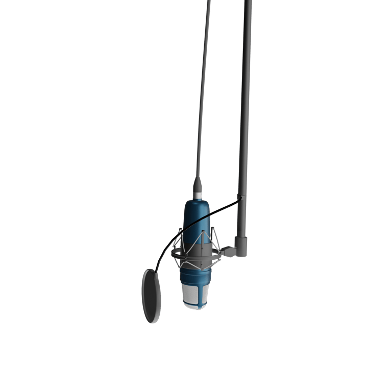 a blue microphone