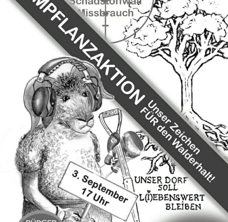 Ein Flyer von der Baumpflanzaktion in Krelingen
