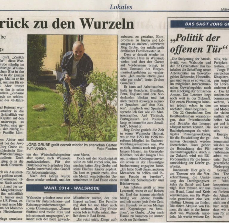 Jörg Grube bei der Gartenarbeit