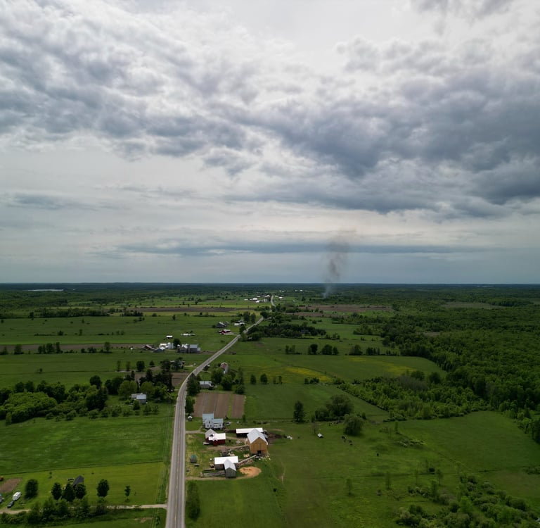 a view of the BMC farm from above, May 2024
