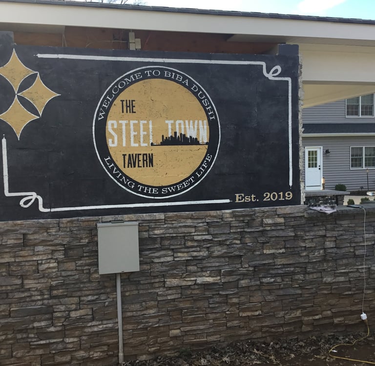 bespoke outdoor kitchen mural in bridgewater, nj by marcine