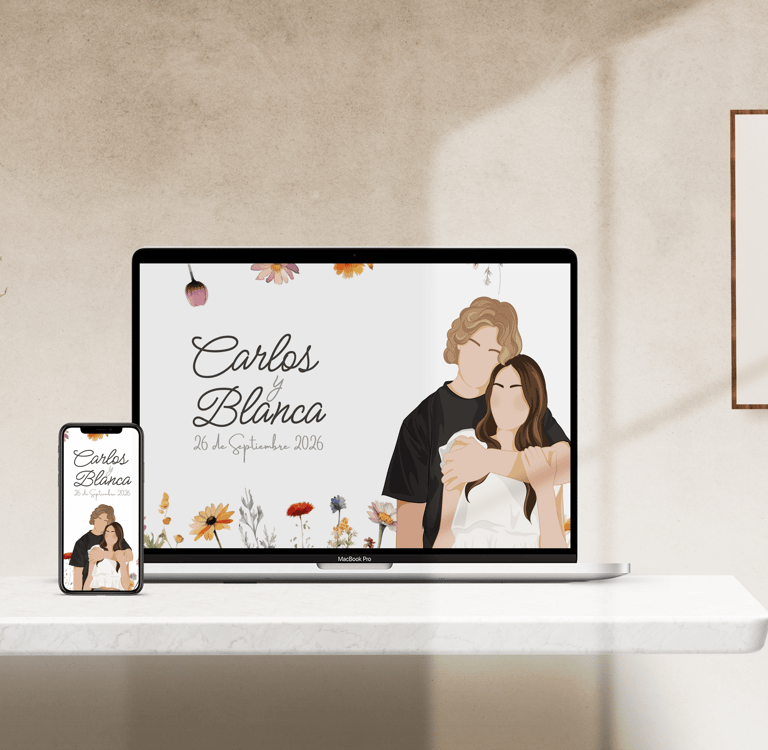 invitaciones web de flores modelo blanca