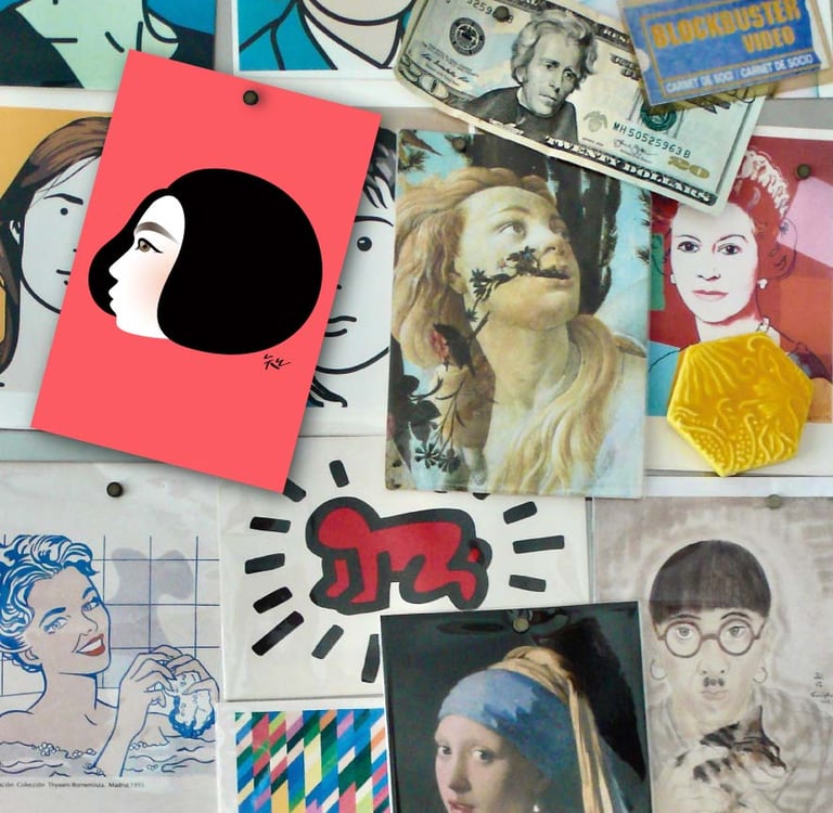 retrato de Tomo Iida con sus postales a fondo