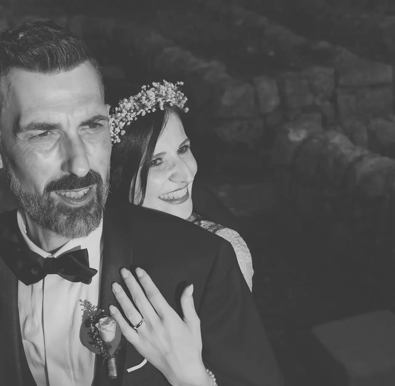 sposo e sposa in bianco e nero a ragusa